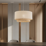Load image into Gallery viewer, Boho Jute & Metal Round Pendant Light