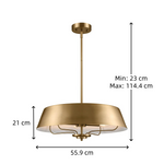 Load image into Gallery viewer, Industrial Brushed Brass Cone Pendant Light
