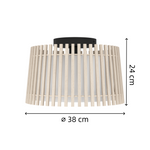 Load image into Gallery viewer, Modern Industrial Steel & Wood Ceiling Light