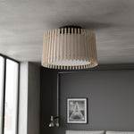 Load image into Gallery viewer, Modern Industrial Steel & Wood Ceiling Light
