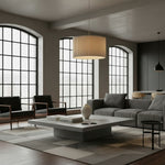 Load image into Gallery viewer, Modern Scandinavian Round Linen Pendant Light