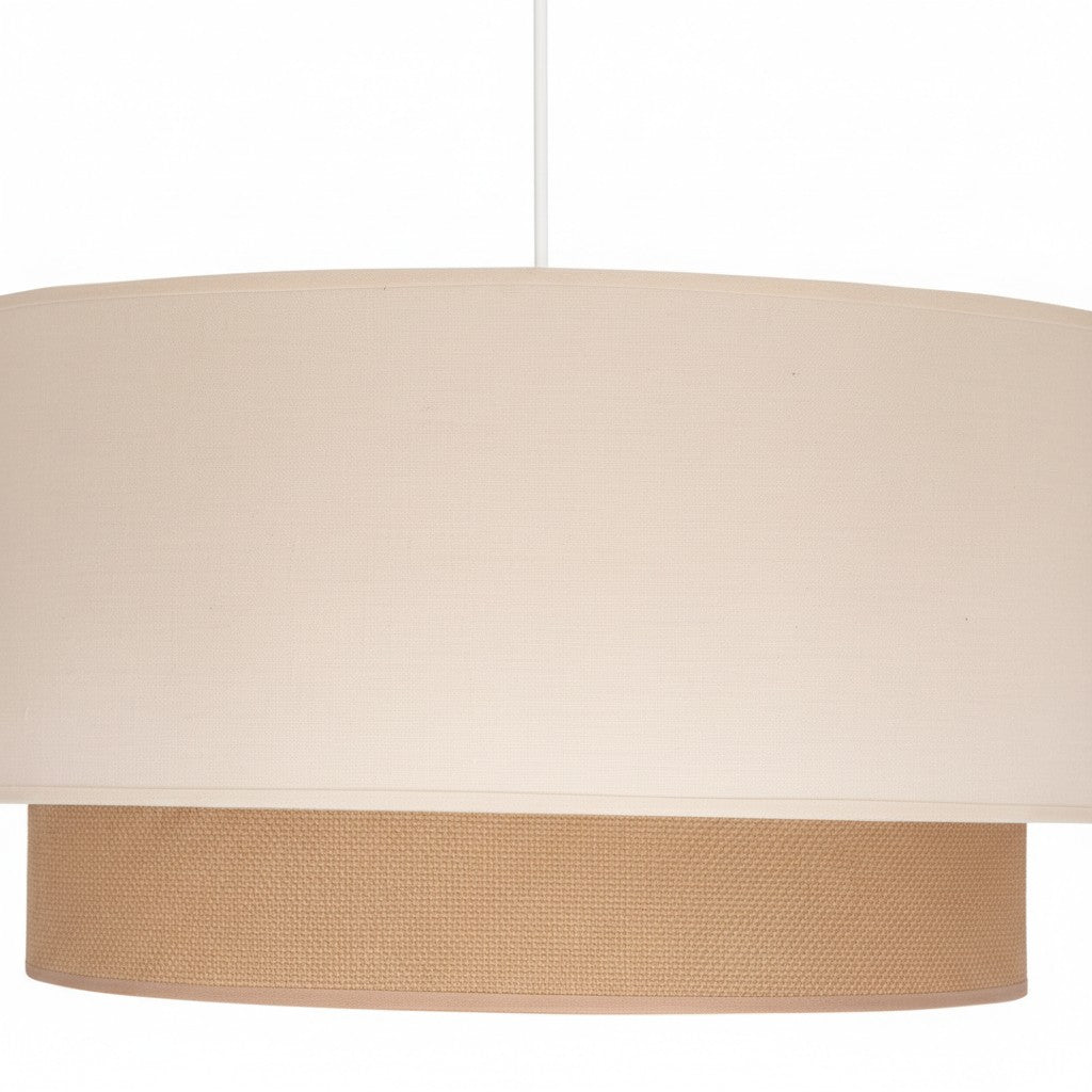 Boho Jute & Metal Round Pendant Light