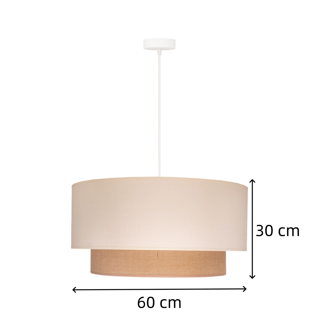 Boho Jute & Metal Round Pendant Light