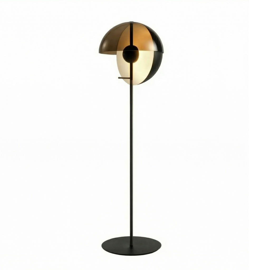 Industrial Metal & Wood Tall Floor Lamp