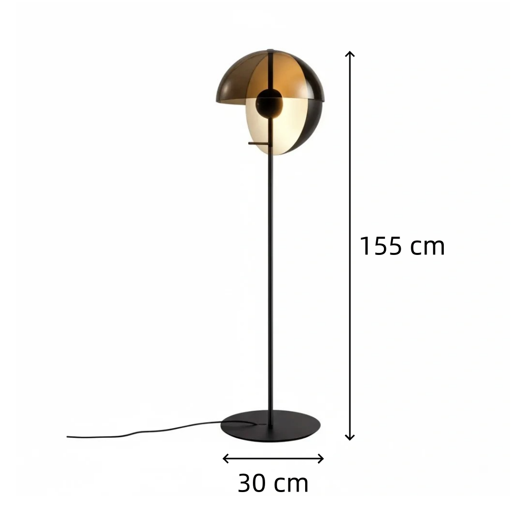 Industrial Metal & Wood Tall Floor Lamp