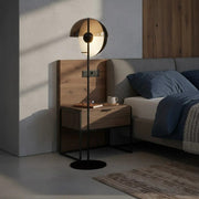 Industriestil Metall und Holz Hohe Stehleuchte