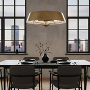 Industrial Brushed Brass Cone Pendant Light