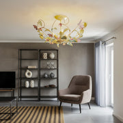 Moderne Edelstahl Mehrfarbige Runde Kronleuchter