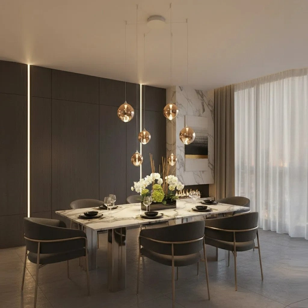 Modern Glass Sphere Pendant Light