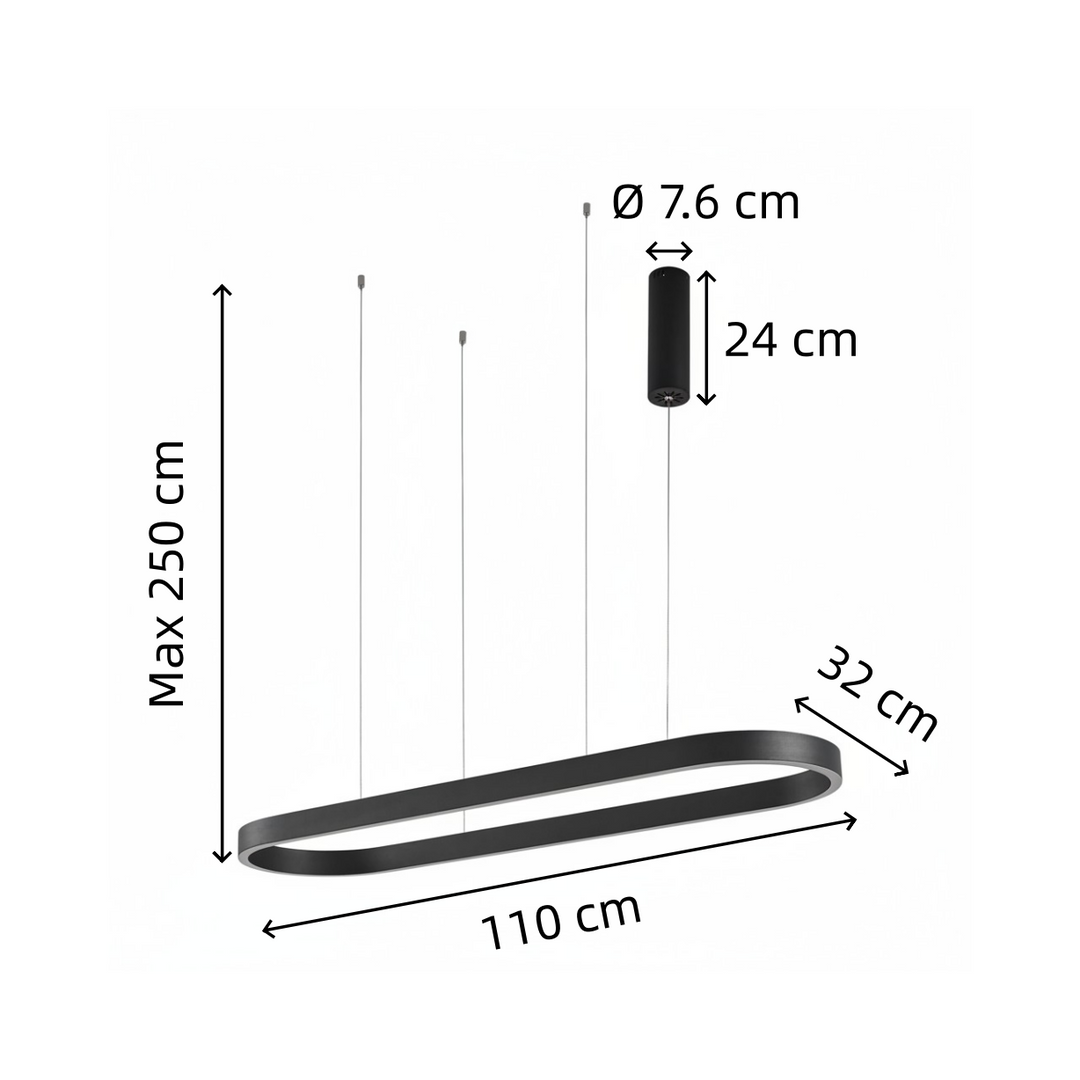 Modern Aluminum Oval Pendant Light