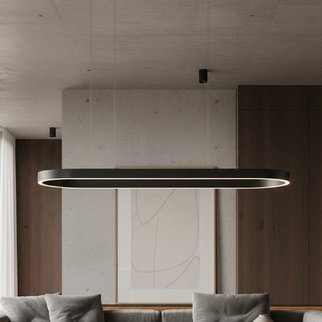 Modern Aluminum Oval Pendant Light