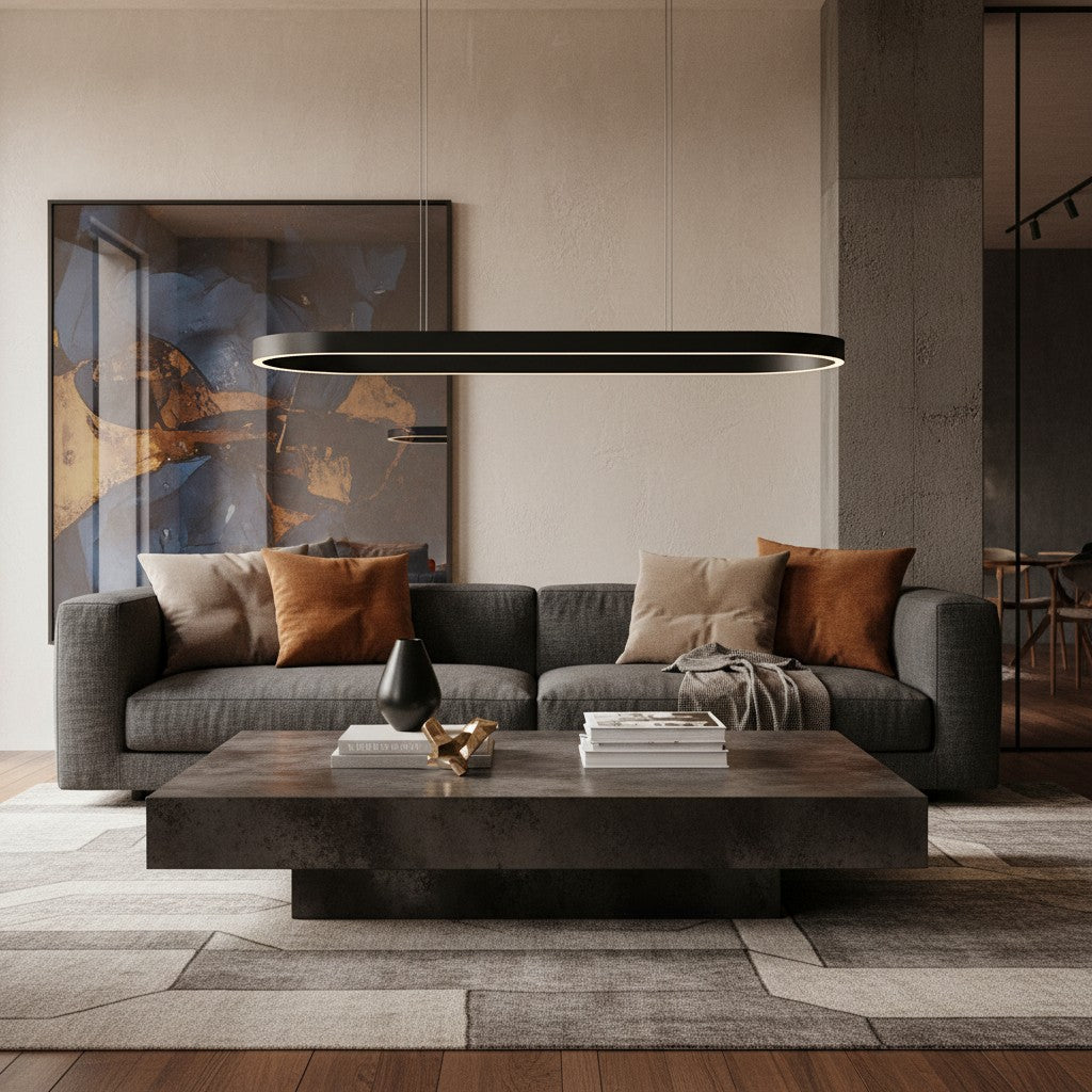 Modern Aluminum Oval Pendant Light