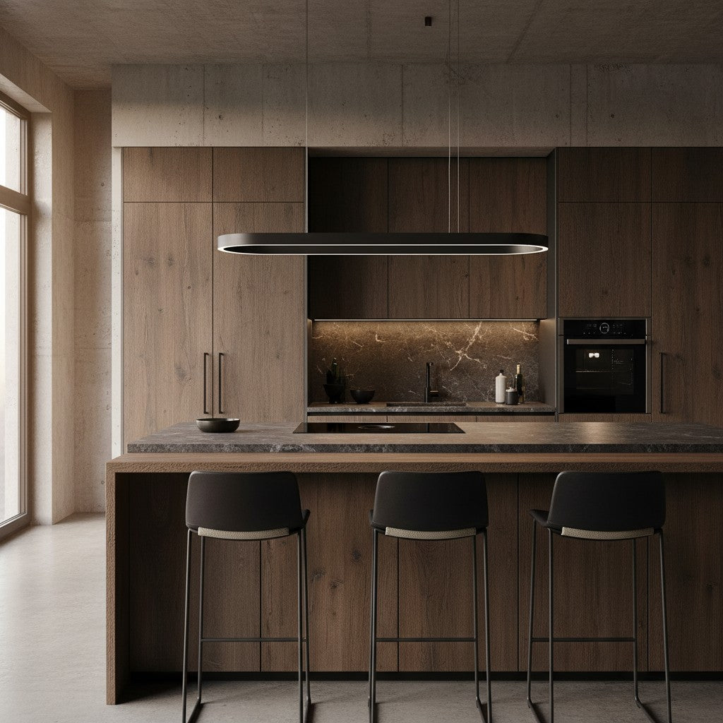 Modern Aluminum Oval Pendant Light