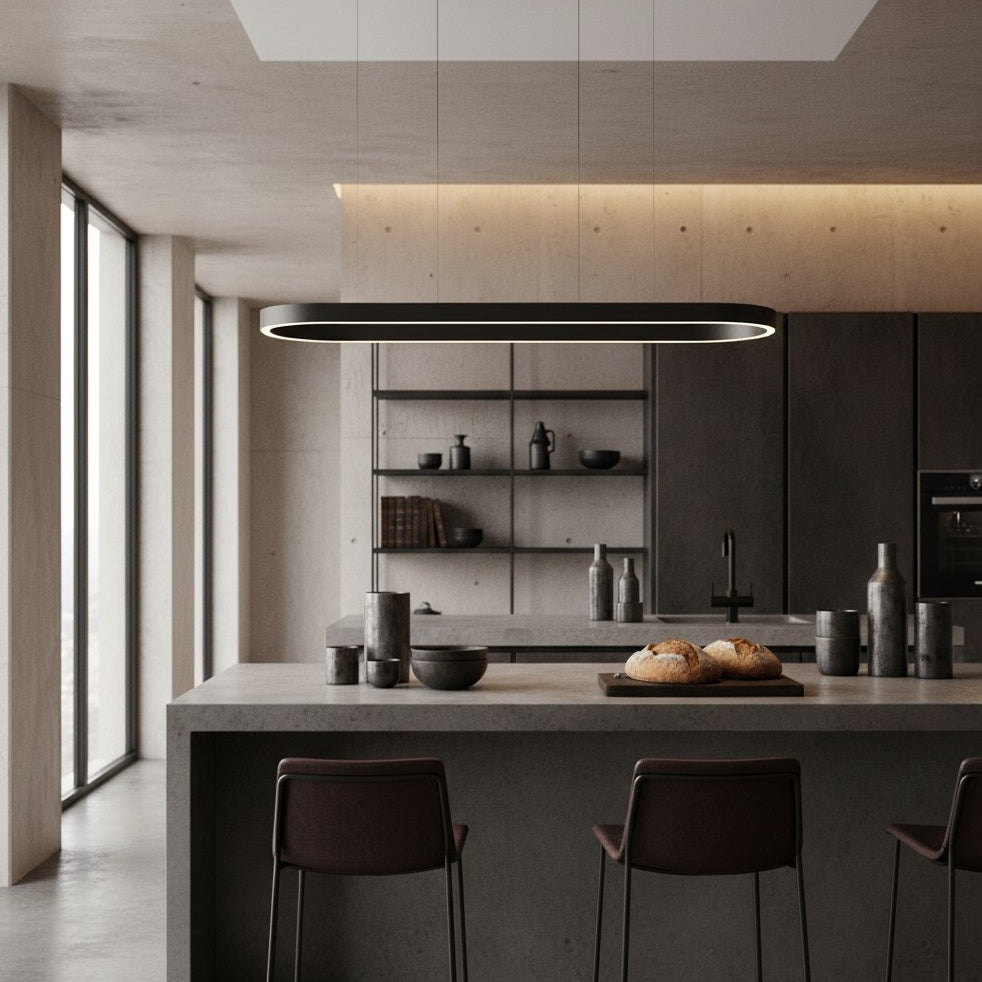 Modern Aluminum Oval Pendant Light