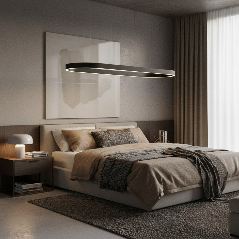 Modern Aluminum Oval Pendant Light