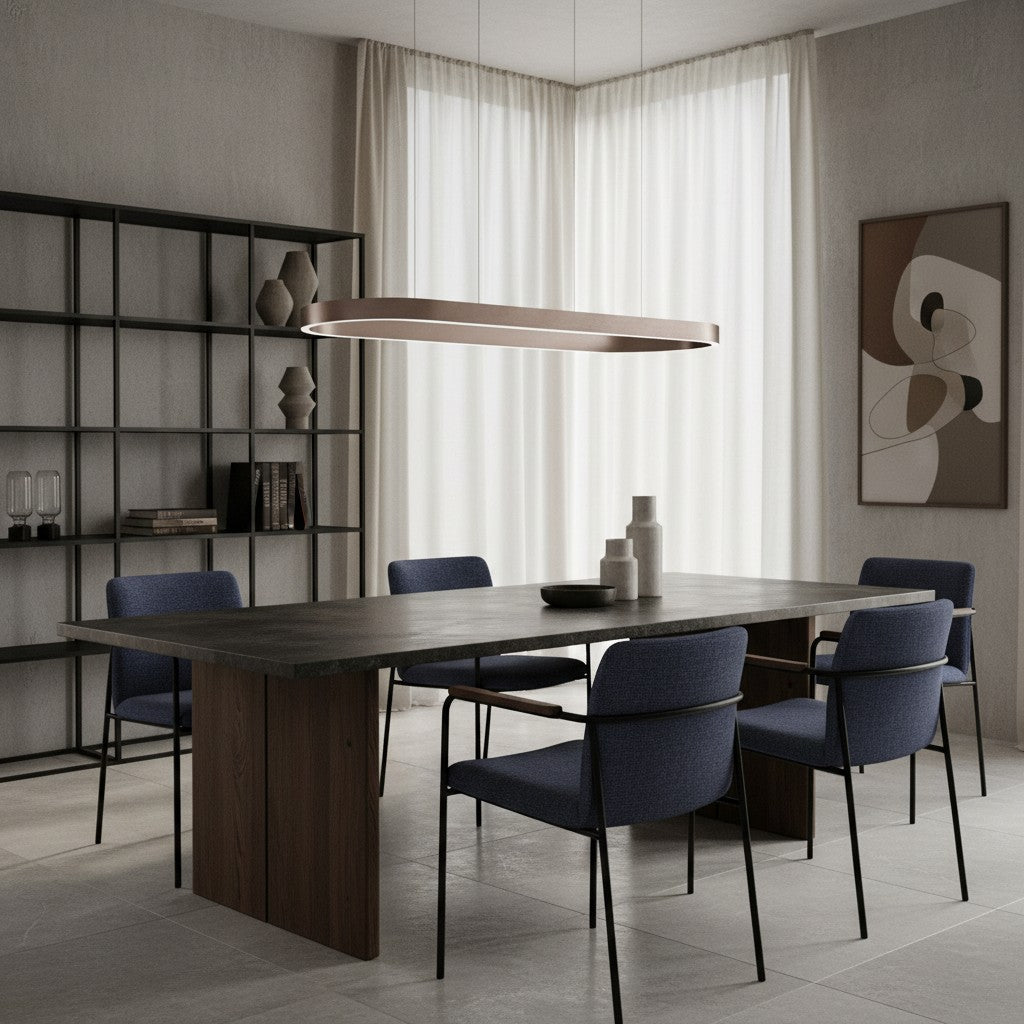 Modern Aluminum Oval Pendant Light