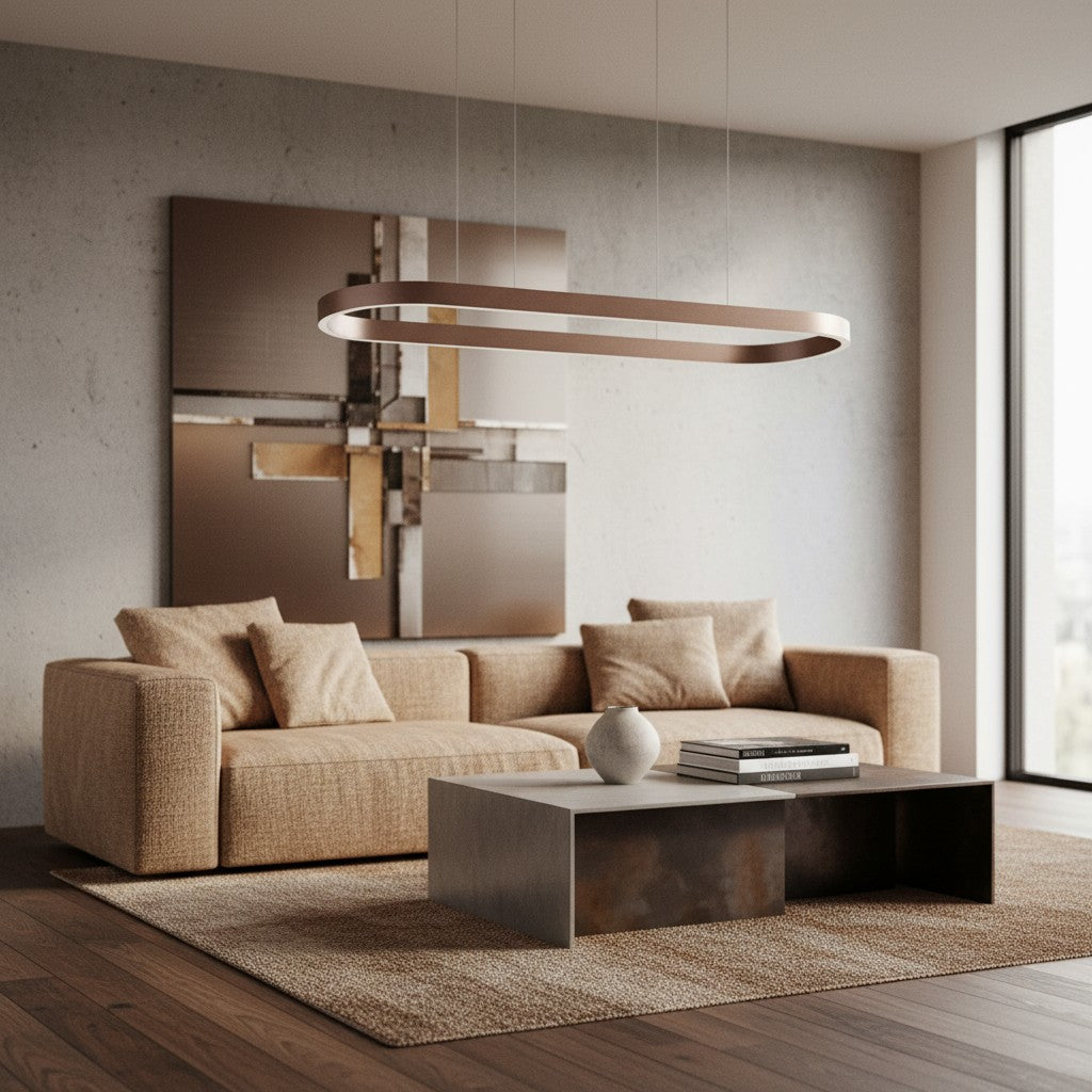 Modern Aluminum Oval Pendant Light