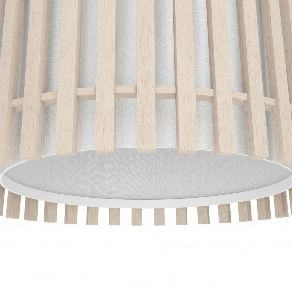 Modern Industrial Steel & Wood Ceiling Light