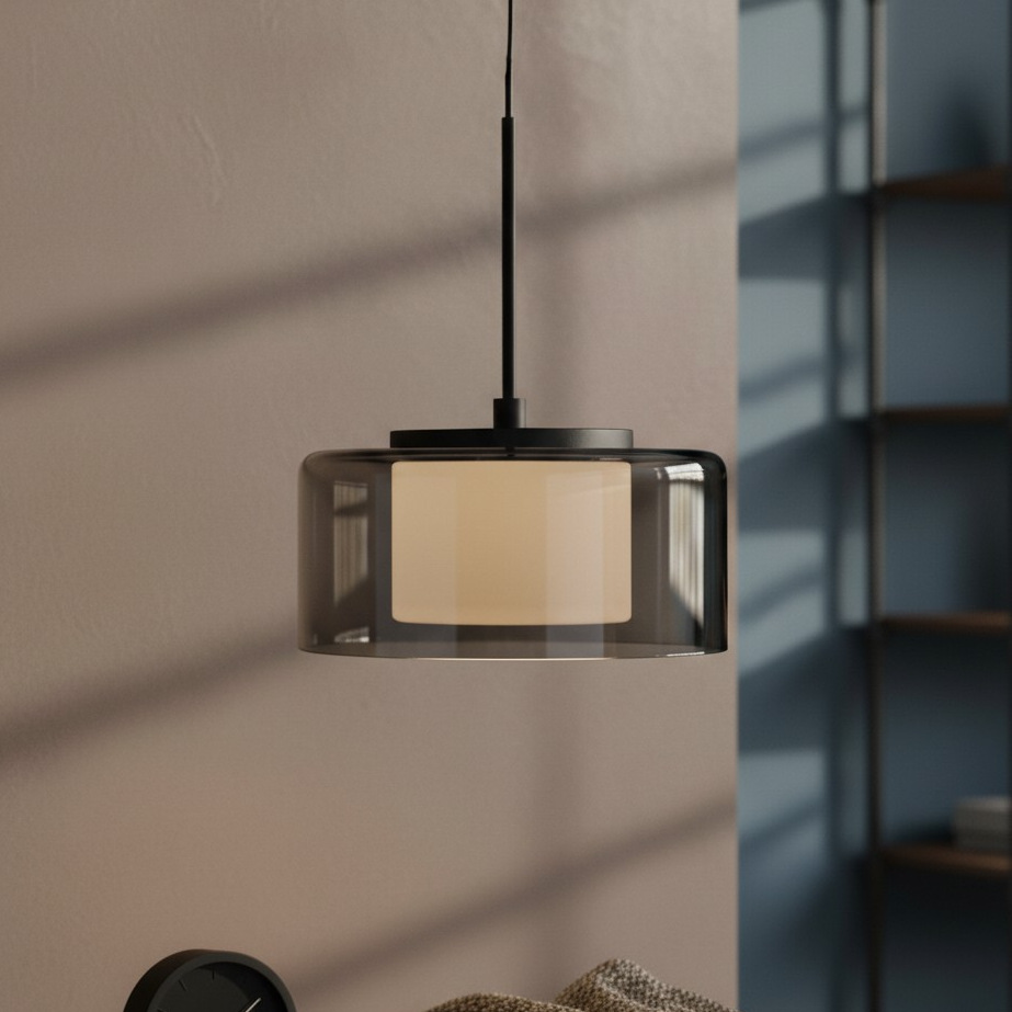 Modern LED Smoked Glass Globe Pendant Light