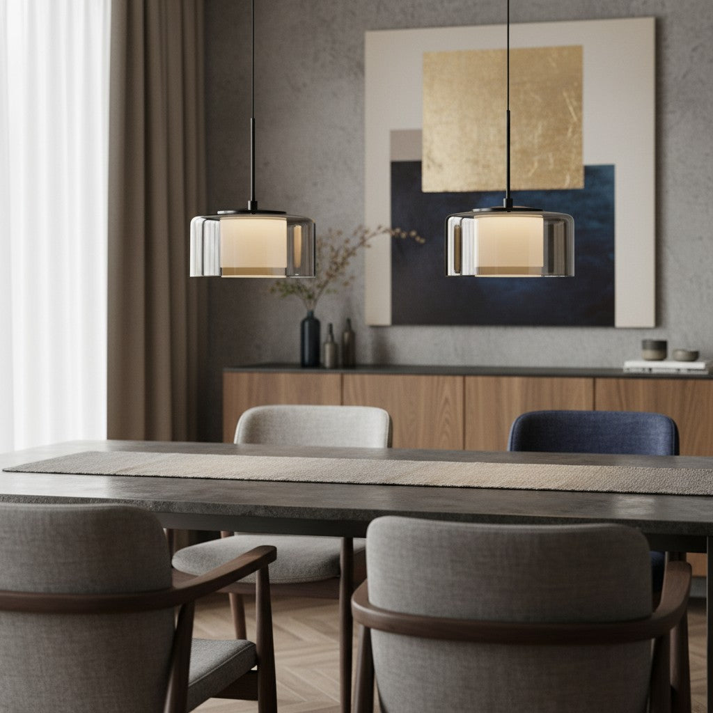 Modern LED Smoked Glass Globe Pendant Light