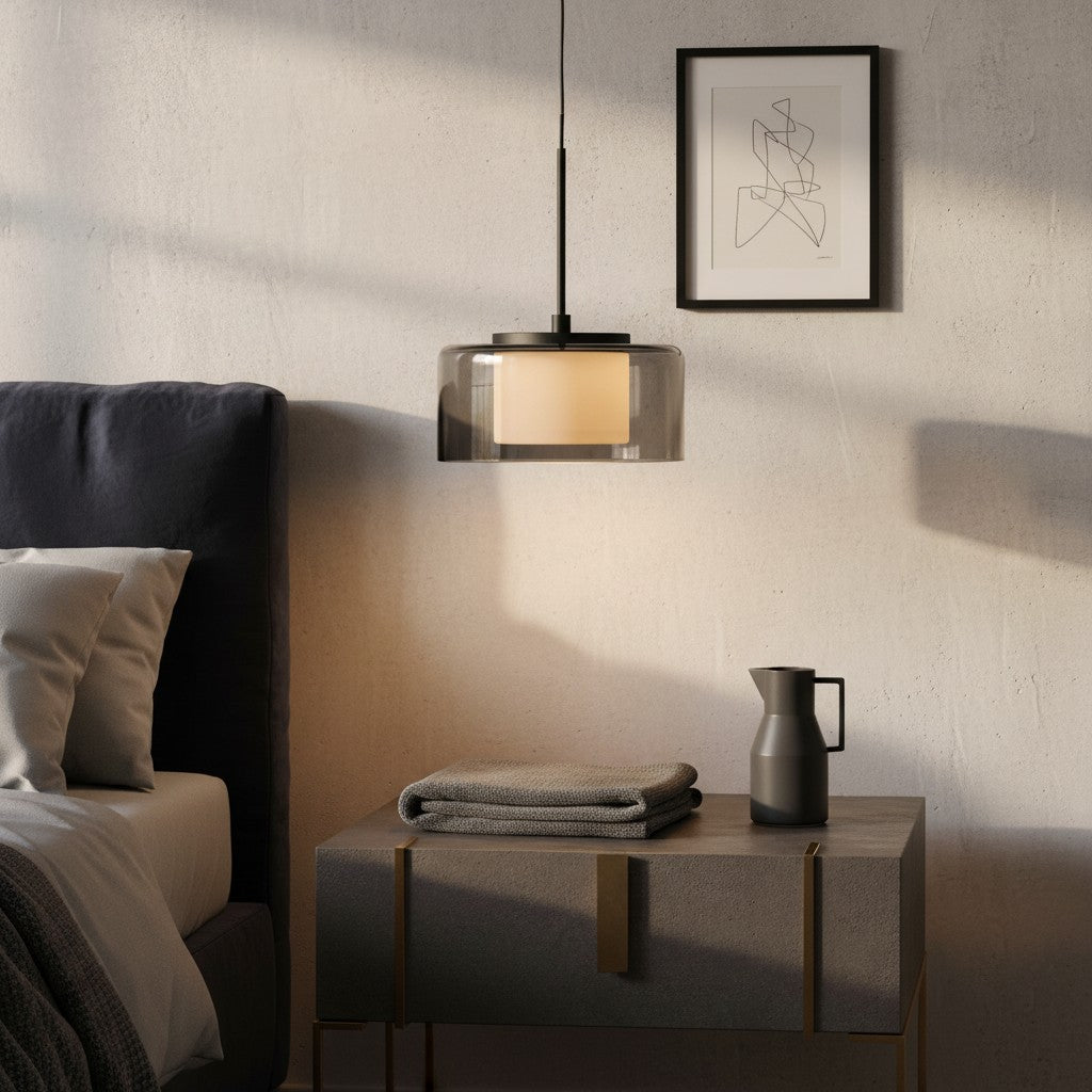 Modern LED Smoked Glass Globe Pendant Light
