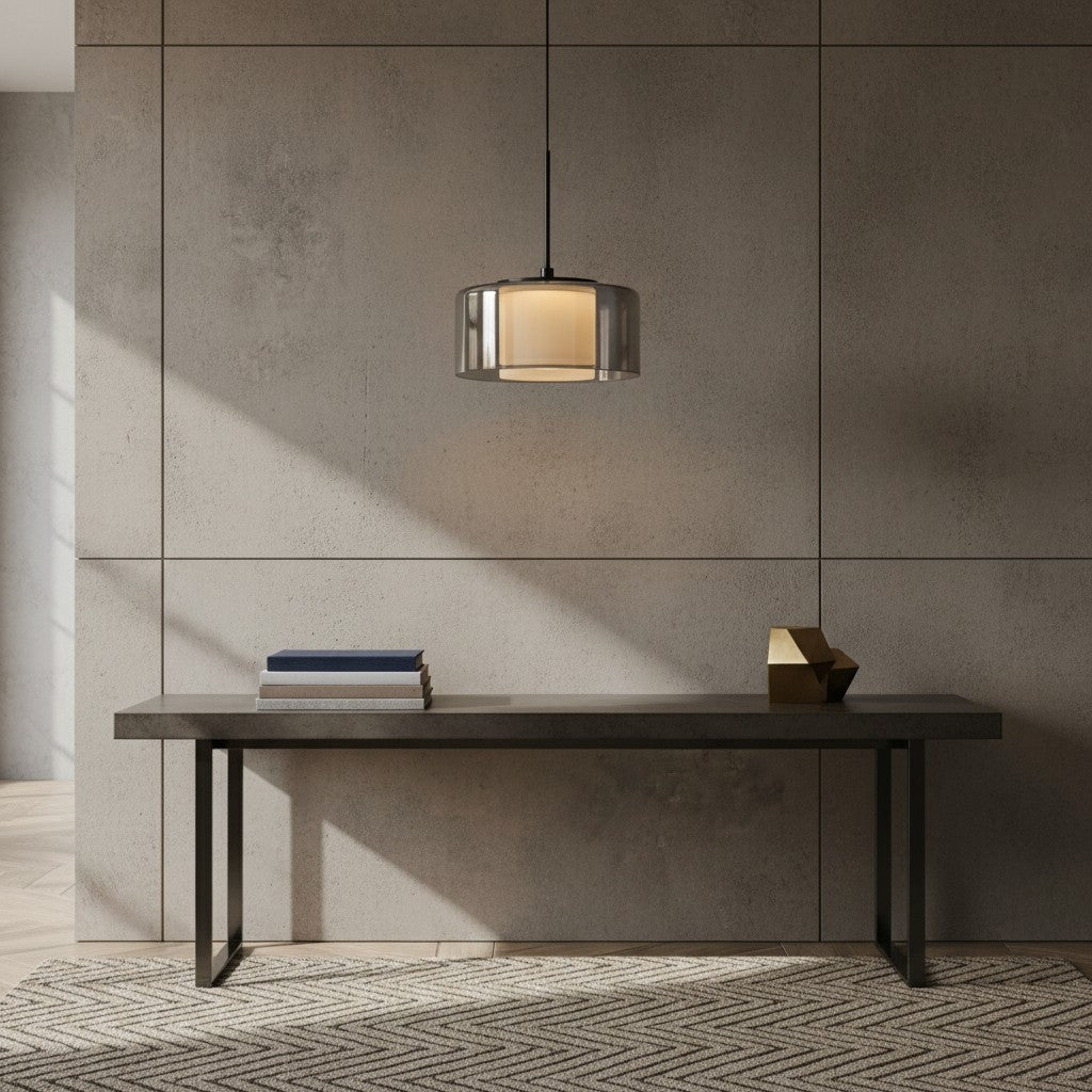 Modern LED Smoked Glass Globe Pendant Light