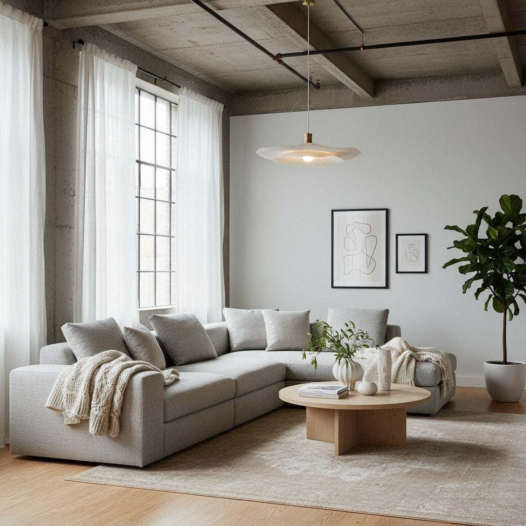 Modern Paper Double Sheet Pendant Light
