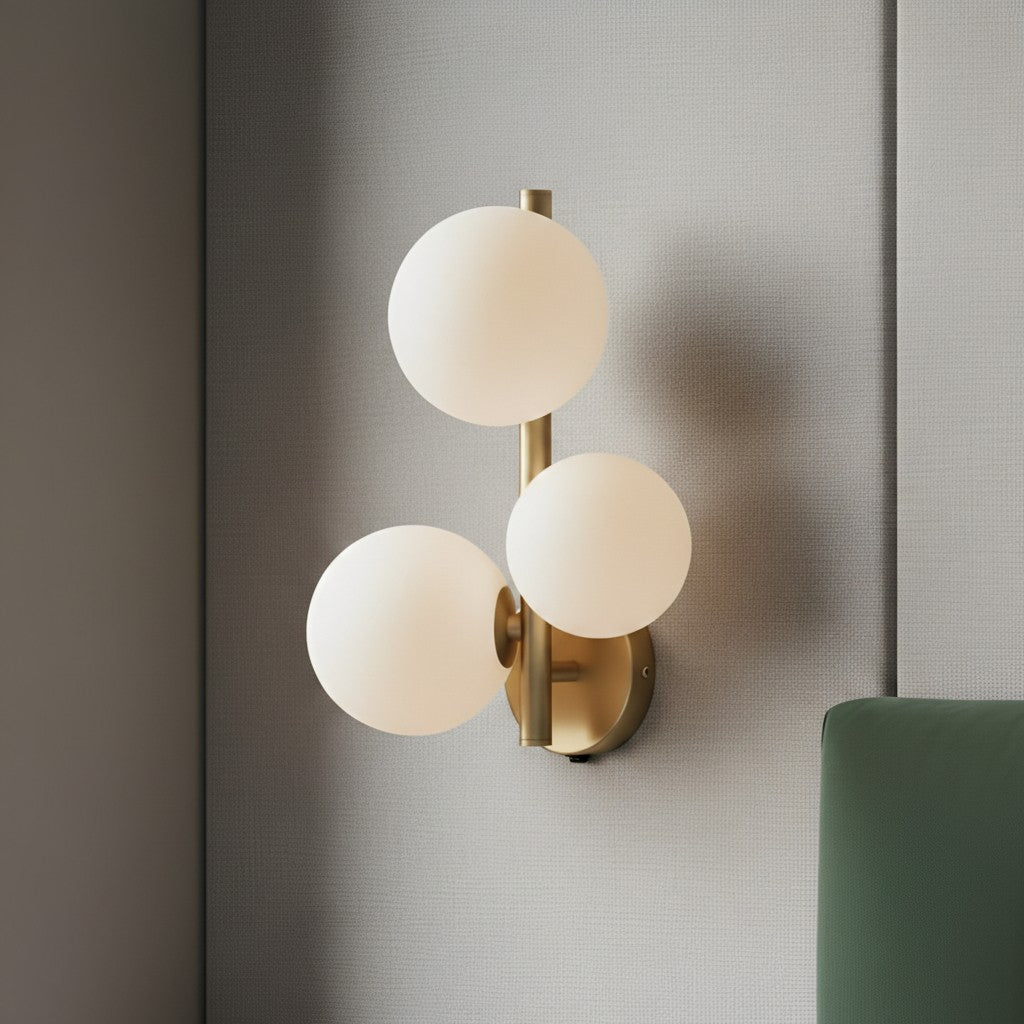Modern Round Glass & Metal Wall Sconce