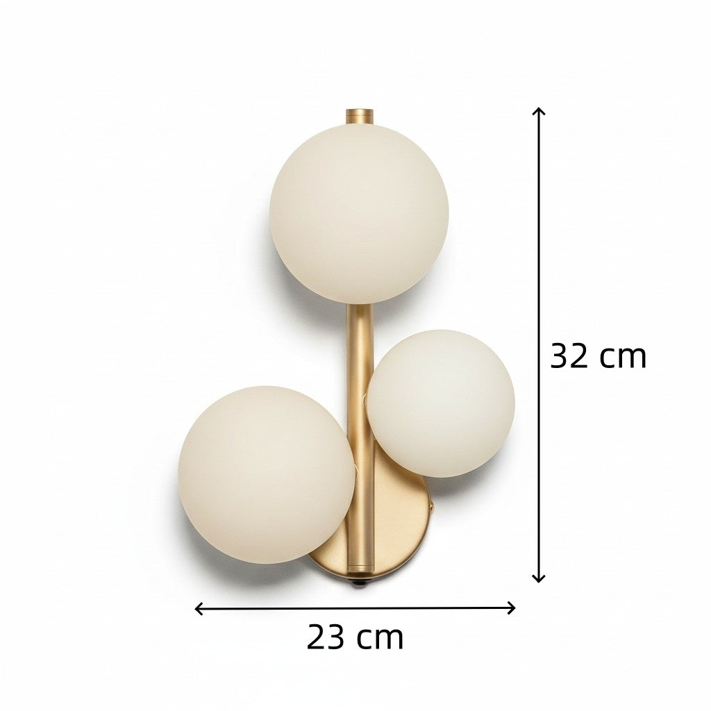 Modern Round Glass & Metal Wall Sconce