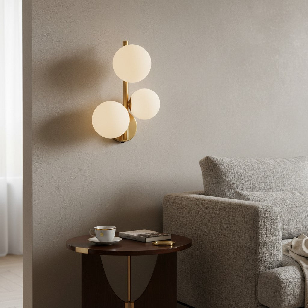 Modern Round Glass & Metal Wall Sconce