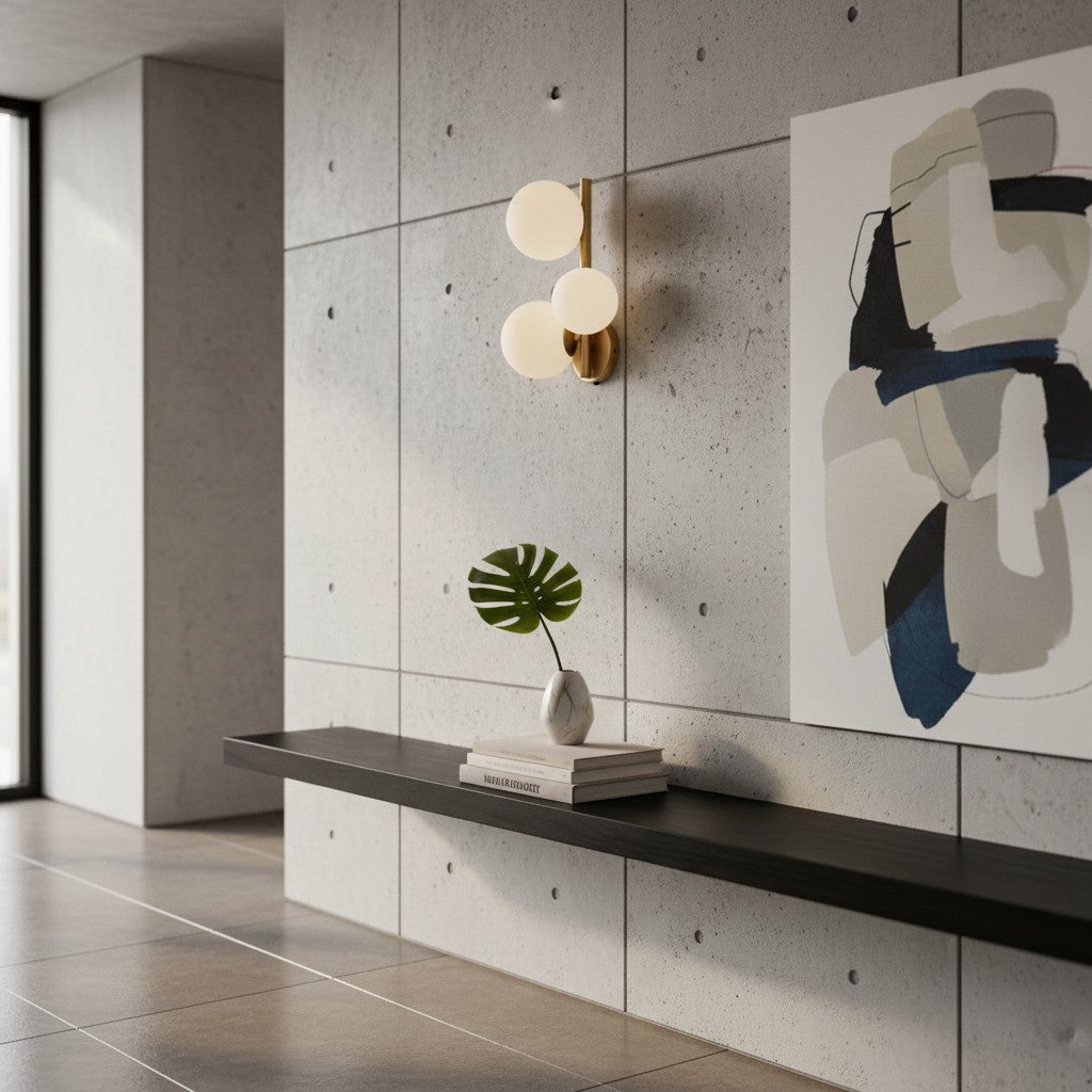 Modern Round Glass & Metal Wall Sconce
