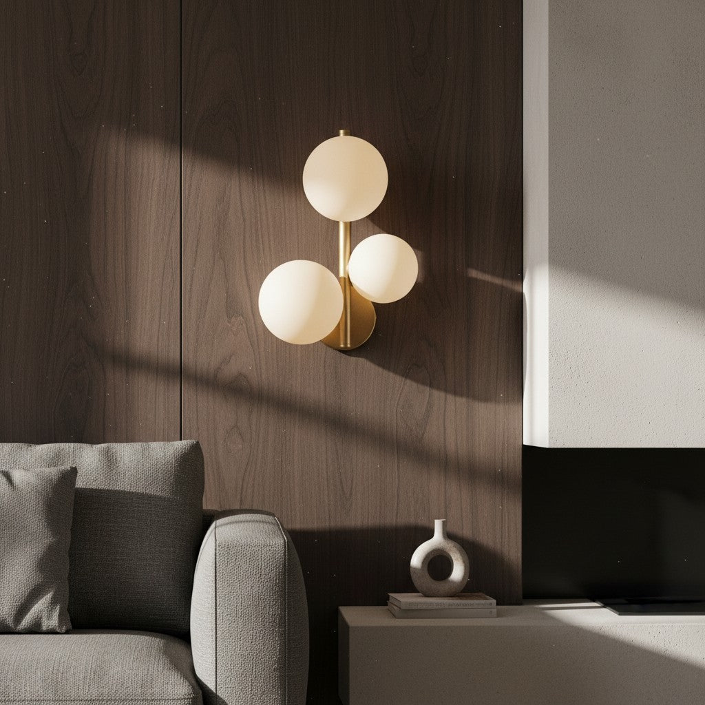 Modern Round Glass & Metal Wall Sconce