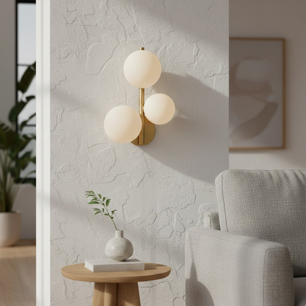 Modern Round Glass & Metal Wall Sconce