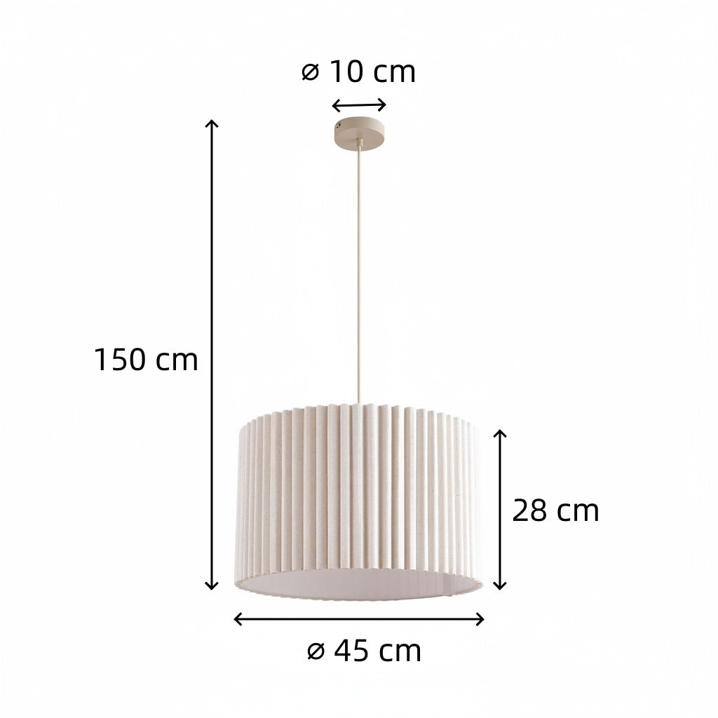 Modern Scandinavian Round Linen Pendant Light