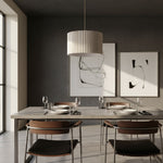 Load image into Gallery viewer, Modern Scandinavian Round Linen Pendant Light