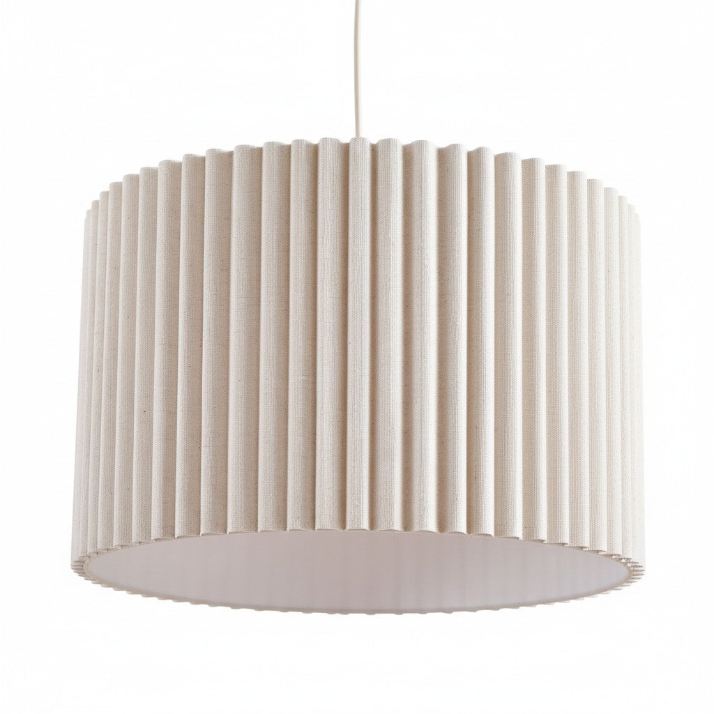 Modern Scandinavian Round Linen Pendant Light