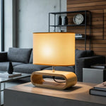 Load image into Gallery viewer, Scandinavian Natural Wood Round Table Lamp