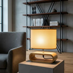 Load image into Gallery viewer, Scandinavian Natural Wood Round Table Lamp