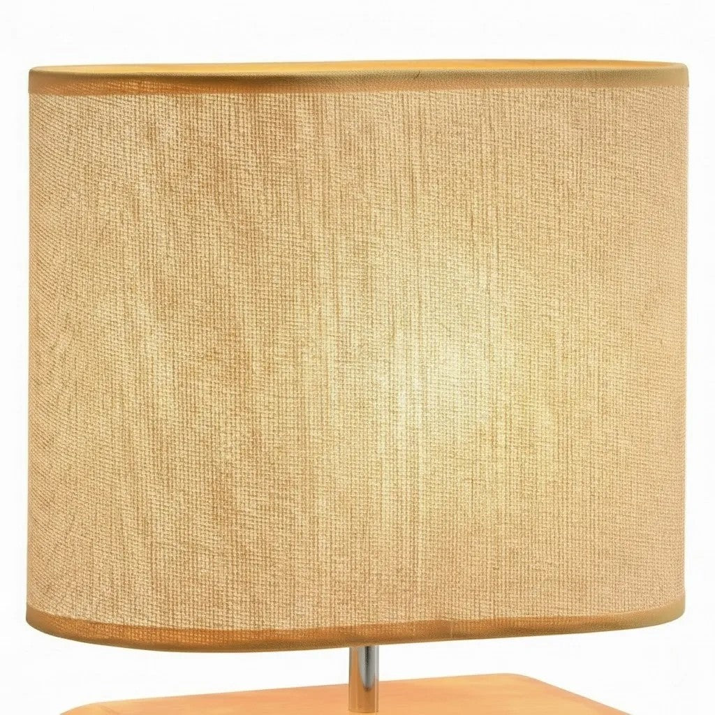Scandinavian Natural Wood Round Table Lamp